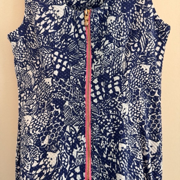 Lilly Pulitzer Target Satin Shift Dress 2 Nosie Posey Navy White Lace Pineapple - Picture 5 of 10